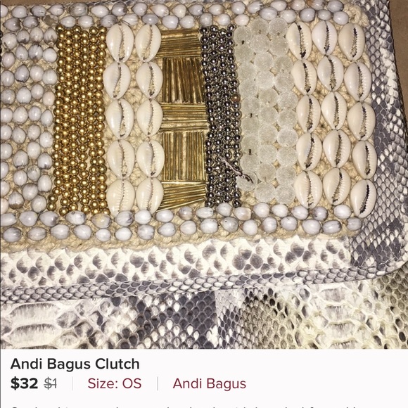 Andi Bagus puka shell snakeskin clutch - Picture 6 of 6